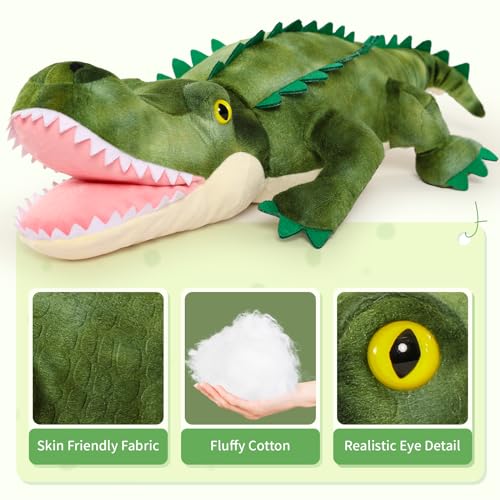 Image of Alligator Stuffed Animal with 3 Babies, 23.6 inch Wild Aniaml Plush