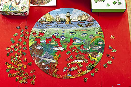 Image of eeBoo 1000 Piece Puzzle - Seaside Garden Jigsaw Puzzle for Adults, Rectangular 28 inch x 21 inch Made with Recycled Board & Vegetable-Based Ink