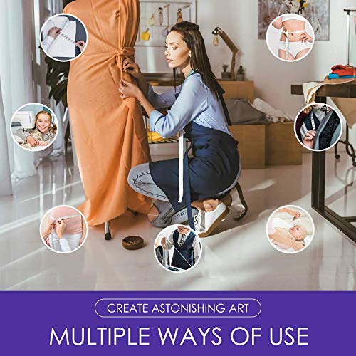 Image of 2 Pack Tape Measure Measuring Tape Tool for Body Fabric Sewing Tailor Cloth Knitting Vinyl Home Craft Measurements, 60-Inch Soft White & Retractable Double Scales Rulers for Body Weight Loss