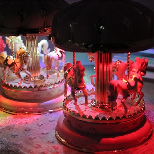 Cajas musicales de caballos mecánicos con iluminación para regalo especial 6