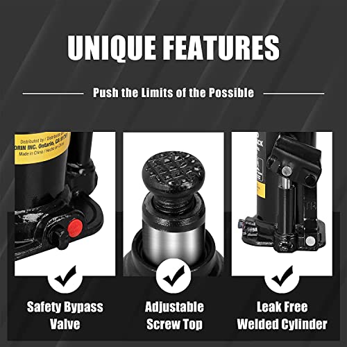 Image of BIG RED 4 Ton (8,000 LBs) Torin Welded Hydraulic Car Bottle Jack for Auto Repair and House Lift, Black, AT90403BR
