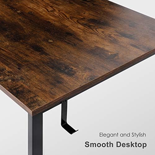 AuAg 120cm Home Office Desk, Writing Computer Desk Modern Industrial Working Desk with Storage Bag, Sturdy Wooden PC Laptop Table, Simple Computer Table for Work and Study - Vintage Brown