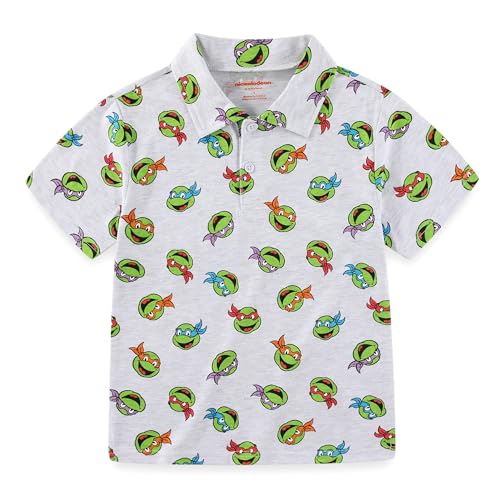Nickelodeon Teenage Mutant Ninja Turtles Boys Short Sleeve Polo Shirt for Toddler and Big Kids White
