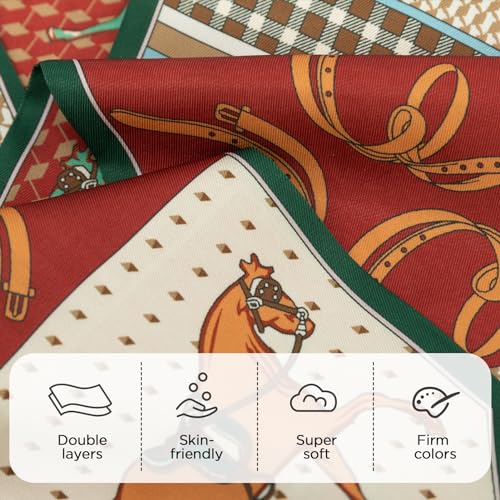 vimate Hair Scarf for Women Fashion Satin Silky Feeling Neck Scarf Bag Purse Scarf for Handbag Handle Etc2