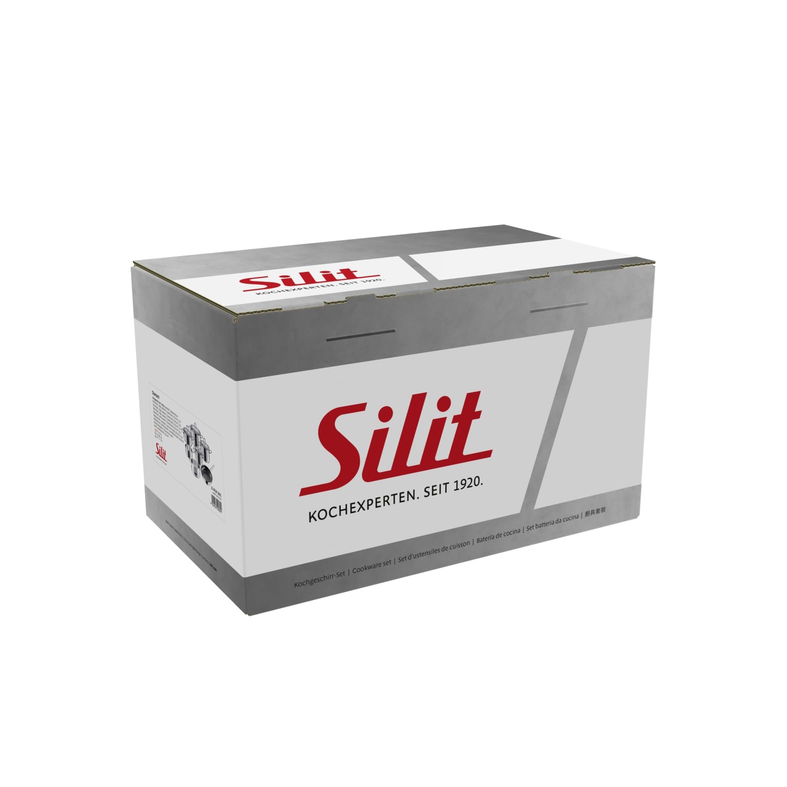 Silit Diamant Topfset Induktion 7-teilig, Kochtopf Set mit Glasdeckel, Pfanne, Dämpfer, Edelstahl poliert, Töpfe Set unbeschichtet