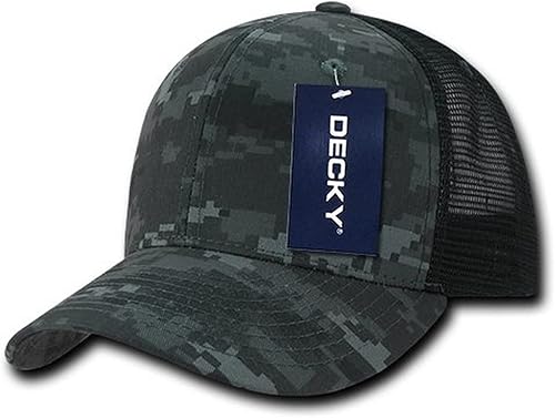 DECKY Camo Flat Bill Trucker Caps, NocheNegro