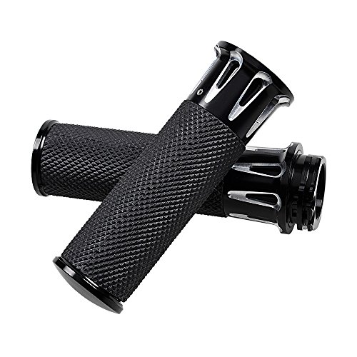 Anzio 1" Cnc Handlebar Hand Grips + Control Switch + Clutch Lever W/Hydraulic Brake Master Cylinder Compatible With 96-12 Harley Softail Dyna Sportster V-Rod (Cnc) #TOP5
