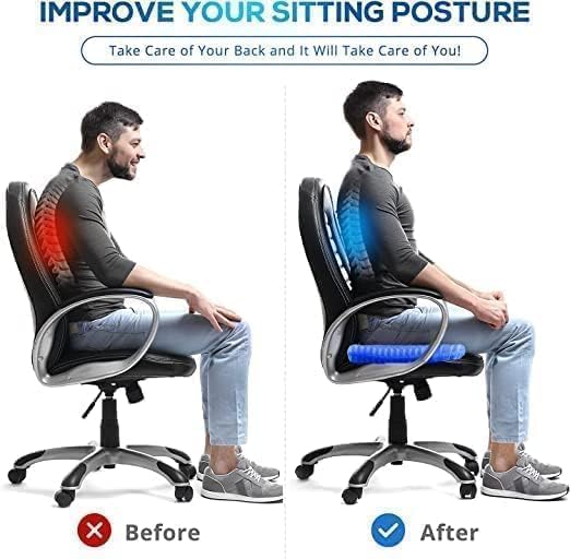 Image of Egg Gels Seat Cushion for Office & Car, Home -Cooling Gel Technology with Memory Foam - Silicone Rubber Seat Pillow, Comfort & Support for Back, Pain Relief (Cooling Gel - Chair)