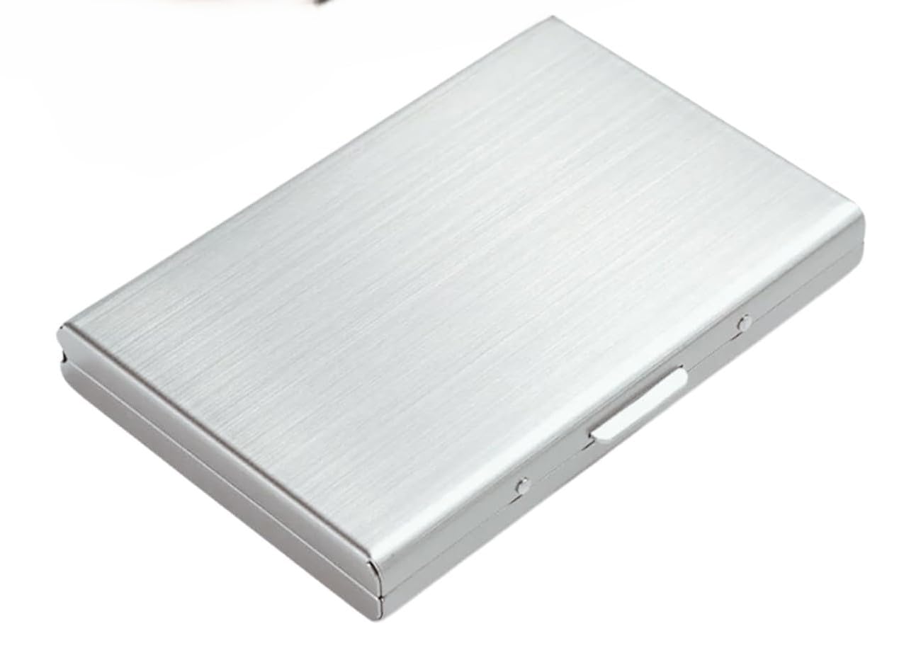 Card Holder Protector Stainless Steel Credit Card Wallet Slim Metal Credit Card Case for Women or Men (Silver)-image-46
