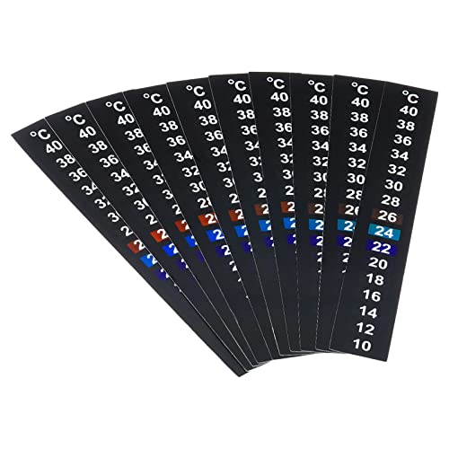 PATIKIL Temperatura Tiras, 10 Paquete Auto Adhesivo Digital Temperatura Pantalla Adhesiva Botella Tanque para Cerveza Vino Vegetales Fermentación, 10-40C (50-104F)
