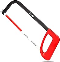 AIRAJ 12-Inch High-Tension Hacksaw with 24 TPI Bi-Metal Blade for Fast Metal, Wood, PVC Cutting