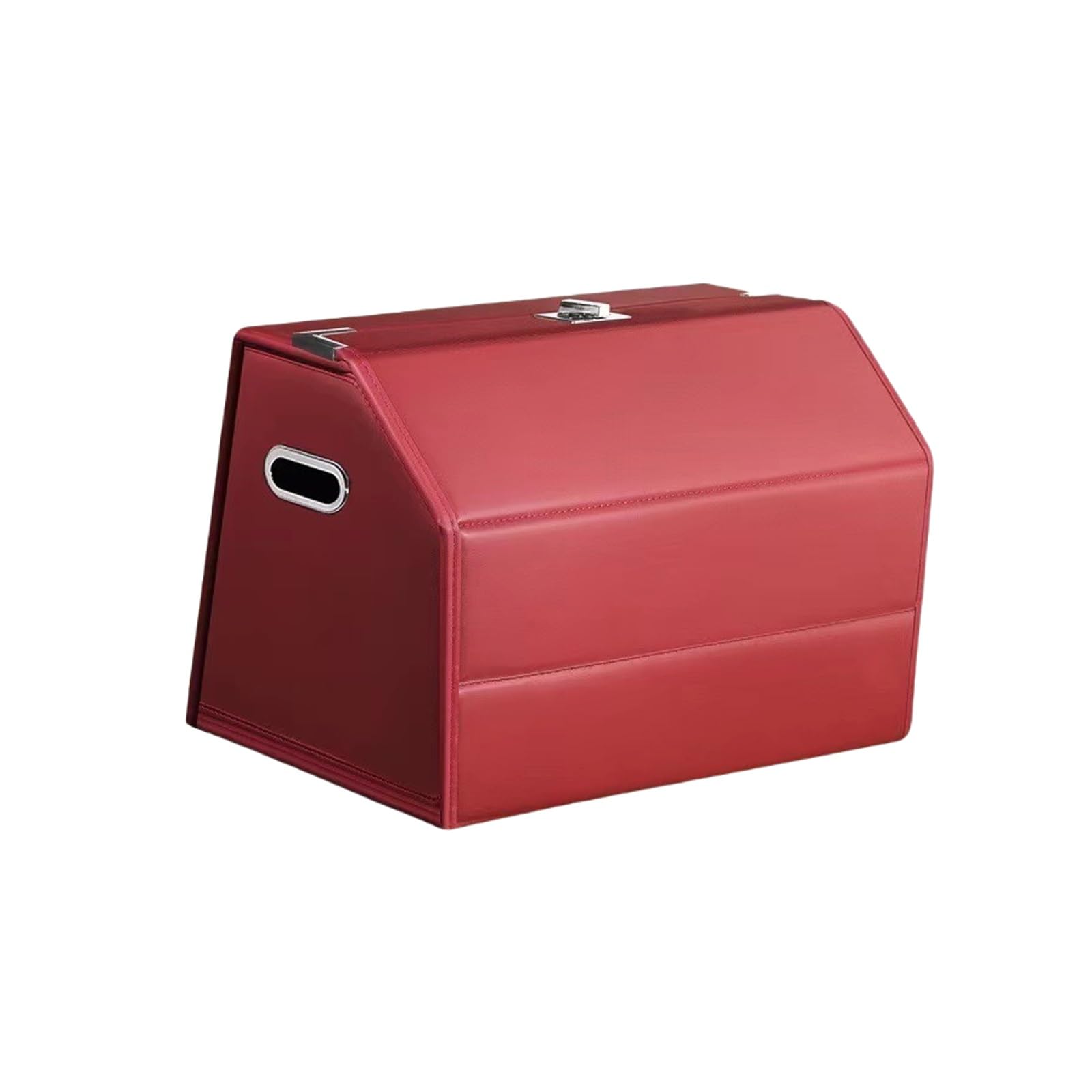 Dfrywdgsey Red Pu Leather Multipurpose Collapsible Car Trunk Storage Organizer(Red)