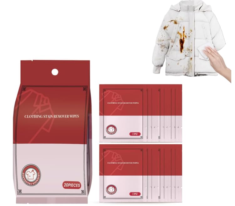 20 toallitas quitamanchas para eliminar manchas, toallitas húmedas portátiles para eliminar manchas, toallitas de limpieza empaquetadas individualmente, manchas, ropa, alfombras de tela