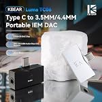 KBEAR TC06 in Ear Monitor Amplifier,Mini Type C to 3.5MM/4.4MM Portable IEM DAC,with KT02H20 DAC Chip,HiFi Earbuds Amp for Phone/PC,Wired Earbuds for KZ EDX PRO
