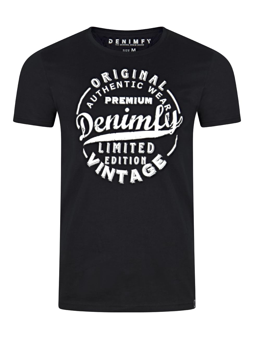 DENIMFY DFNuri - Maglietta da uomo in cotone, vestibilità normale, confezione da 4 pezzi, scollo rotondo, a maniche corte, estive, con logo stampato nero, bianco, blu, verde, rosso, grigio, S, M, L