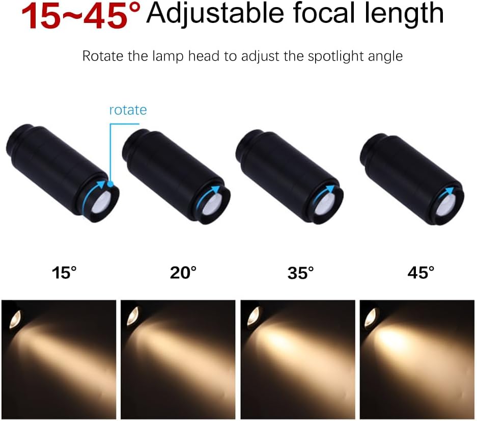 LED Ceiling Spotlight Adjustable Surface Mounted Accent Spot Light, Flexible Gooseneck Wall Spotlights Bedside Wall Sconce Lighting Fixture Directional Spots Lamp