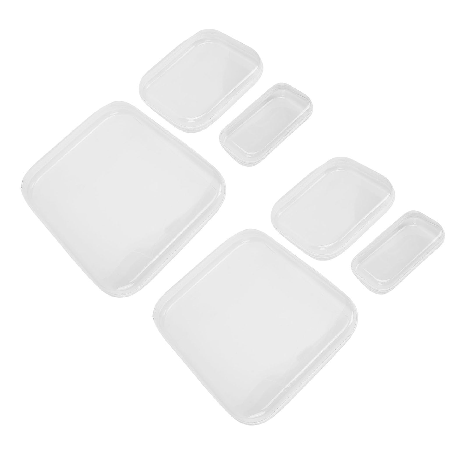 Mingzhe Transparent Hard Shell Zipper Case Set 6 Pcs for Jewelry and (6pcs)