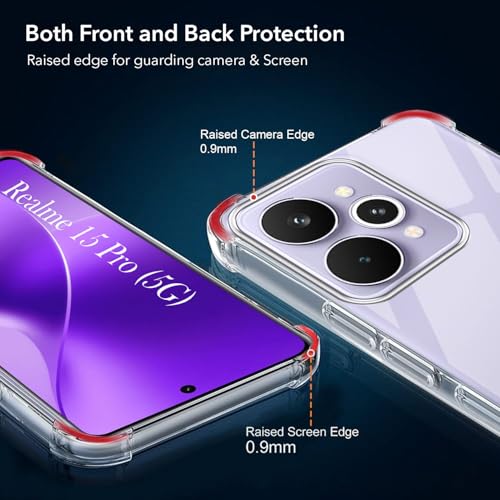 Image of Jkobi Shockproof Crystal-Clear Back Cover for Realme 15 Pro (Anti Yellow Case | Drop & Camera Protection | Hard Polycarbonate)