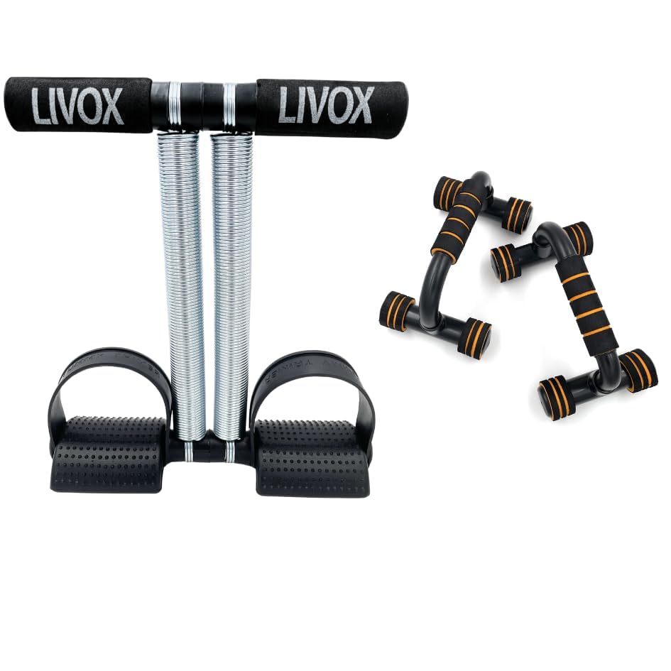 LIVOX Double Spring Tummy Trimmer with Pushup Stand Gym Exercise Equipment Set for Home Workout Combo Women Men – Pack of 2-picture-22