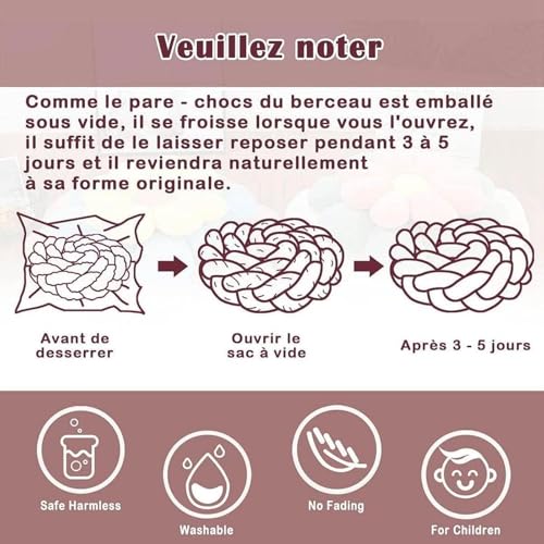 Trenza cuna protector de 300cm y 400cm chichonera para bebé 5