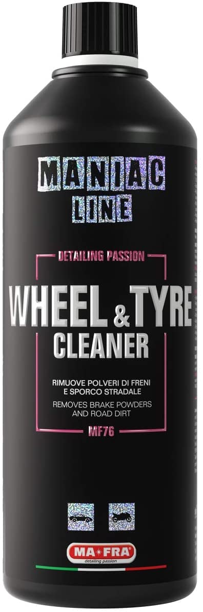 Mafra Ma Fra Maniac Car Detailing Line, Wheel & Tyre Cleaner + Pennello RED 30 mm + Spazzola pulizia pneumatici