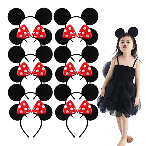 JMOCD 12 Stück Maus Ohr Stirnband,Mouse Ears Headband,Minnie Mickey Mouse Maus Haarreifen für...