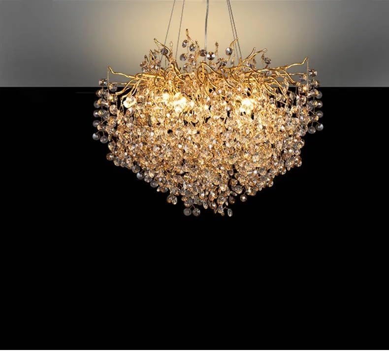 Modern Villa Dining Living Room Ceiling Chandelier Luxury Interior Decoration Crystal Pendant Lamp Gold Lighting Fixtures,for Decoration