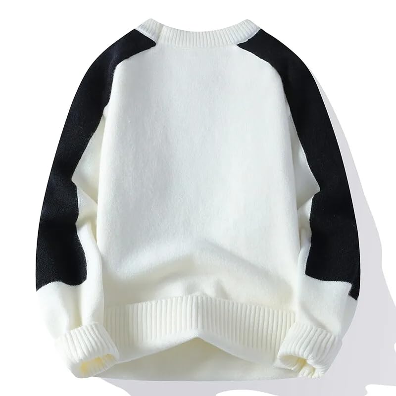 Autumn Winter Casual O-Neck Sweater Men Knitted Patchwork Pullovers Mens Pullover Knit Sweater Tops3