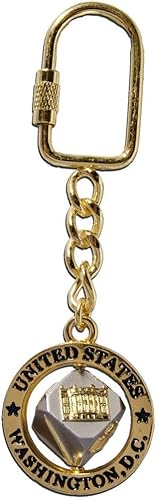 Washington DC Spinning Buildings - Llavero con dados, recuerdos de Washington D.C. (dorado)