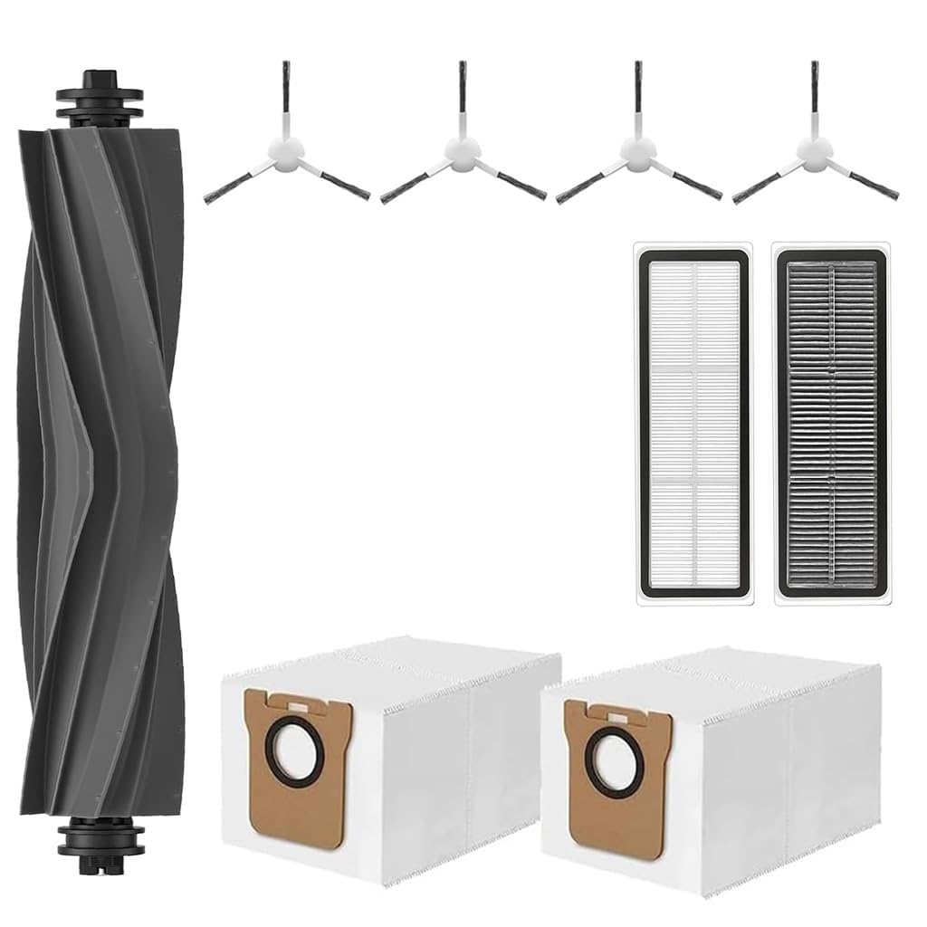 AutoStory L10S Replacement Parts Accessories for Dreame L10s Ultra / L10s Pro / L10 Ultra Robot Vaccum Cleaner, 1 Main Roller Brush, 4 Side Brushes, 2 Filters, 2 Dust Bags