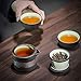 DehuaYao Travel Tea Set Teapot with Ceramic Infuser and 2 Ceramic Teacups,Portable with Carrying Case (Black)
