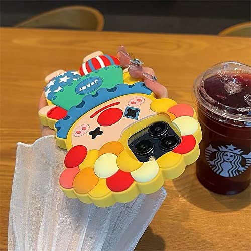 Espumoso Cute Case For Iphone 14 Pro Max 6.7'' 3D Cartoon Clown Phone Case Fashion Cool Funny Silly Boy Soft Rubber Shockproof Protective Case For Iphone 14 Pro Max Silicone Cover For Women Girls Kids #TOP4