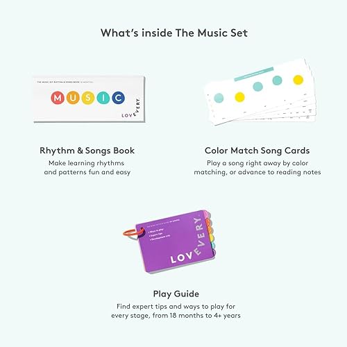 Miniatura 3 de Lovevery El juego de música  Libro de 6 instrumentos musicales y ritmo y canciones, educación preescolar y juguete musical Montessori de aprendizaje