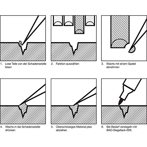 BAO 100/A Weichwachs weiß-schwarz-20 Halbstangen, Weiß, Schwarz