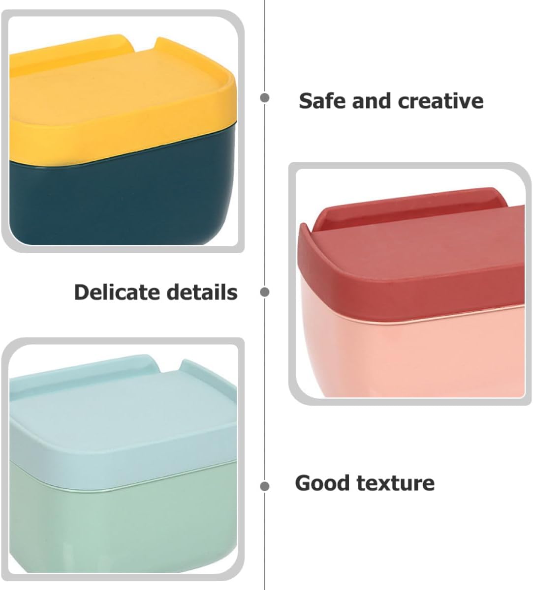 Alipis 3pcs Wall Mounted Toilet Tissue Box Covers with Storage Stand Dustproof Bathroom Tissue Dispensers for Kitchen Living Bedroom Easy Install Creative Home Organization Pink Yellow image 5