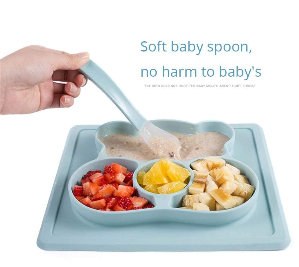 NILKANTH - Baby Placemat Silicone Feeding Plate for Toddlers, Easily Wipe Clean (Blue) 2