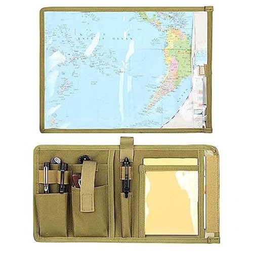 WZJYBKF Map Case,Tactical Map Case Waterproof Multifunctional Map Case for Military Hiking, Tactical, Outdoor Activities (CP)
