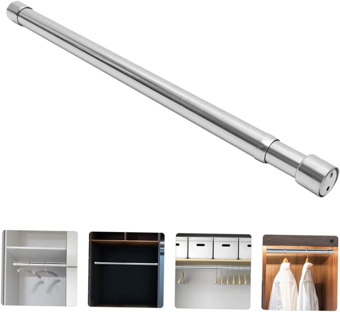 IMIKEYA 1Set Adjustable Telescopic Rod for Closet Multipurpose Hanging Rod Strong No Drill Installation for Curtains Clothes and More