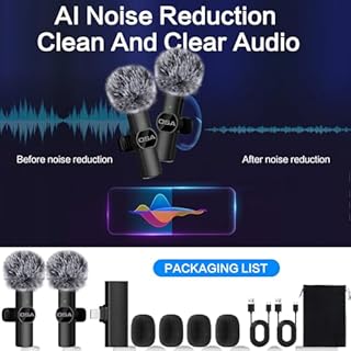OSA Lavalier - Mini Microfono Wireless per iPhone, Registrazione Video, YouTube, Intervista, Vlog (per iPhone 14 e Precedenti) - 2 Microfoni Inclusi
