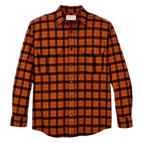 Filson Men's Alaskan Guide Shirt, Pecan/Black Plaid (US, Alpha, XX-Large, Regular, Regular, Pecan/Black Plaid)