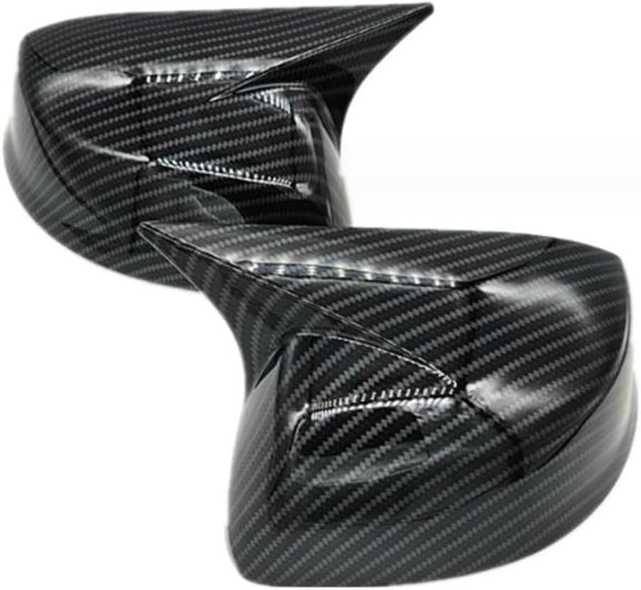 2Pcs Car OX Horn Rearview Side Mirror Exterior Cover Cap new for Honda Civic 2012 2013 Carbon Fiber Black Left Driver Right Passenger Side Trim Decoration Accessories Replacement