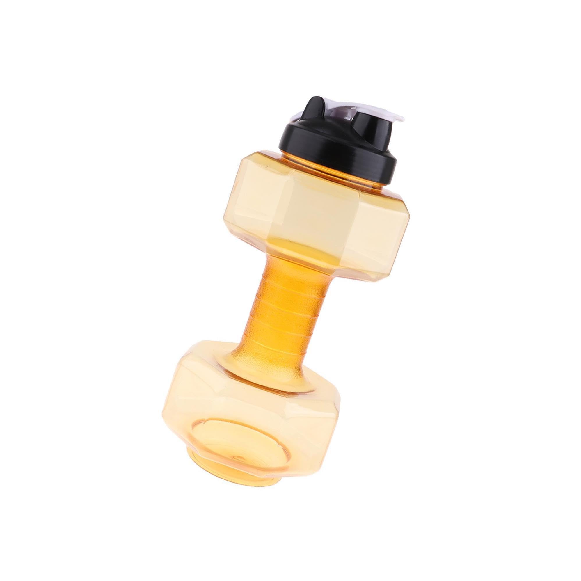 Zymoplas Resilient Water Drinks Bottle for Fitness Dumbbells Weightlifting, Yellow, 2600ML