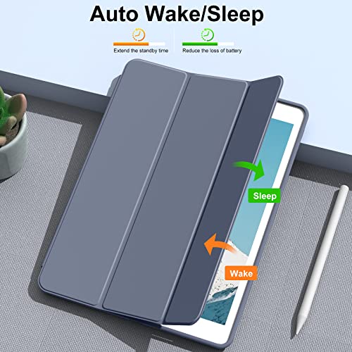 SQBEBS Compatible for iPad 9th Generation 2021 / iPad 8th/7th Generation 2020/2019 Case with Pencil Holder, Smart Stand Case with Soft TPU Back Cover for iPad 10.2 inch, Auto Sleep/Wake, Purple Gray by SQBEBS - Image 2