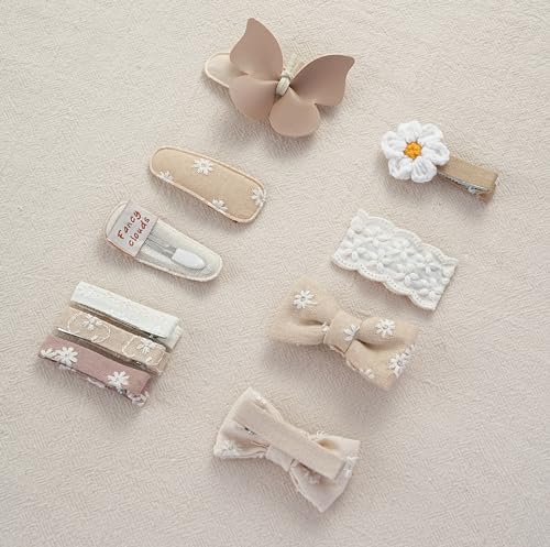 Fancy Clouds 13 Pcs Hair Clips For Girls With Bows Butterfly Flower,2 Inch Fully Lined Alligator Clips And Barrettes,Handmade Hair Accessories For Baby Toddler Young Kids School Age Girls Gifts thumb #6