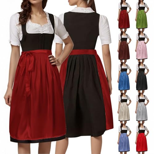 Generisch Dirndl Schürze Lang Spitze Einzeln Damen Dirndlschürze Trachtenschürze Traditionelles Streifenmuster Design Bequem Pflegeleicht Bayrische Tracht Perfekt Trachten & Festlichkeiten