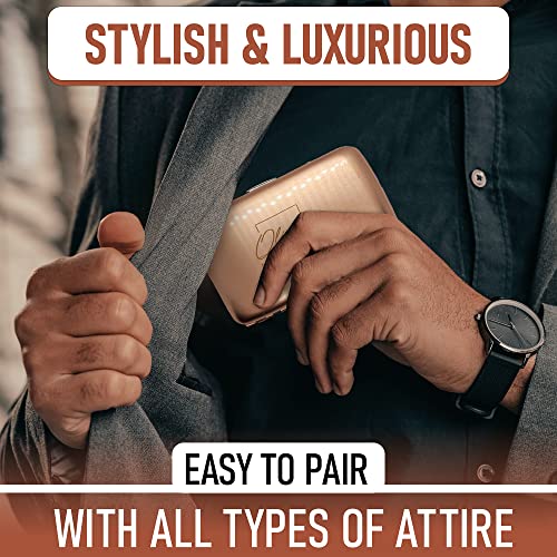 Oligo Effect Luxury Copper Clean Wallet & Self-Sterilizing Luxury Wallet | Slim Luxury Wallet For Men, Large Capacity Money Holder W/ Rfid Blocking Shield, Tough Copper Metal Matte Exterior, Minimalist Design | Stores +10 Credit Cards, Ids, Notes, & Cash #TOP6