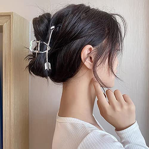 One Arrow Through The Heart Hair Clips Arrow Love Simple Metal Clip Claw Clips Shark Clip Metal Hair Clips For Women Hair Claw Clips 2Pcs（Gold Silver） #TOP5