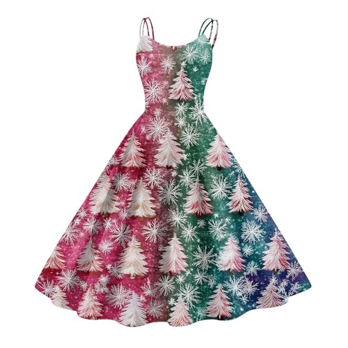 Amazon 𝐁𝐥𝐚𝐜𝐤 Friday Deals 2024,Christmas Clothes for Women Fashion Xmas Club Dress A-Line Sleeveless Loose Fitting Comfort Dresses for Women Red XXL,Vintage Christmas Dresses for Women 1950S