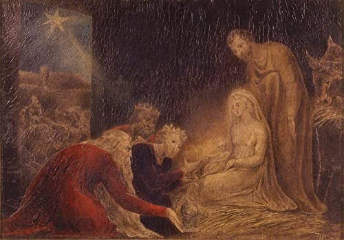 Affiches sur toile d'art William Blake L'Adorazione SERENDIPITP impression haute définition