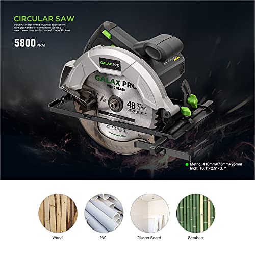 image for Circular Saw, GALAX PRO 10A 5800RPM Hand-Held Circular Saw Bevel Angle